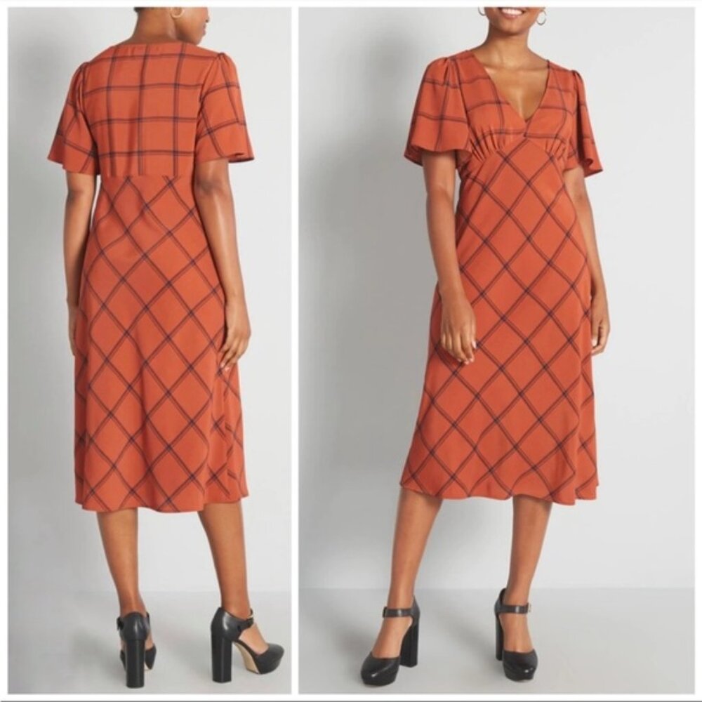 ModCloth Time To Flounce Midi Dress Large Slip